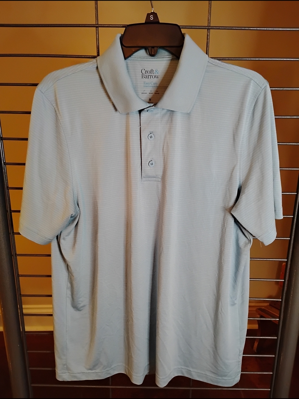 Croft &‎ Barrow Mens Light Blue Short Sleeve Polo Shirt Classic Fit Casual Tee
